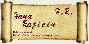 Hana Rajičin vizit kartica